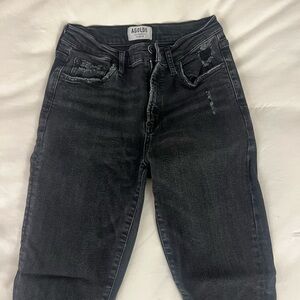 Agolde Women's Dark Gray Straight Leg Jeans